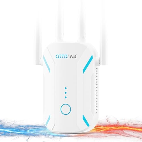 2026 Repetidor WiFi 1200Mbps, COTDLNK Amplificador Señal WiFi Extensor de Red WiFi con Incorporado PA Dual Band 5GHz y 2.4GHz Amplificador de señal de Internet, con Puerto Ethernet, Enchufe de la UE