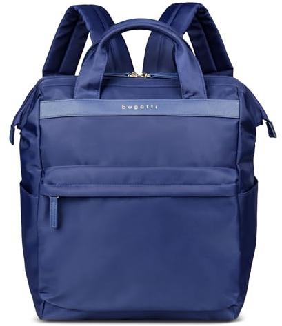 bugatti Mare 2.0 Rucksack Damen mit Taschenfunktion, leichter Daypack mit Laptopfach 15, blau