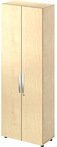 Aktenschrank abschließbar, 80 cm breit, Schrank Ahorn Dekor, Mehrzweckschrank mit Griffen, Allzweckschrank, Haushaltsschrank, Büroschrank, Werkzeugschrank aus Holz,Küchenschrank 42 cm tief