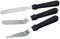 KitchenCraft Cake Spatula Set with 3 Small Stainless Steel Palette Knives for Baking, Silver / Black