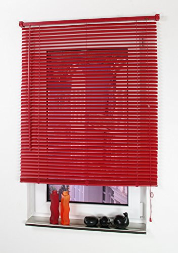 Liedeco Jalousie für Türen, 220 cm Länge, Kunststoff-Jalousie rot B 80 cm