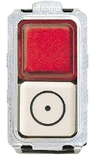 BTicino 5057R Magic Pulsante + Portalampada 24 V, Rosso