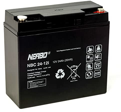 AKKU BATTERIE NERBO NBC 24-12i 12V 24Ah GOLFCADDY MOOVER BOOT SCOOTER ELEKTROMOBIL ROLLSTUHL ZYKLENTYP