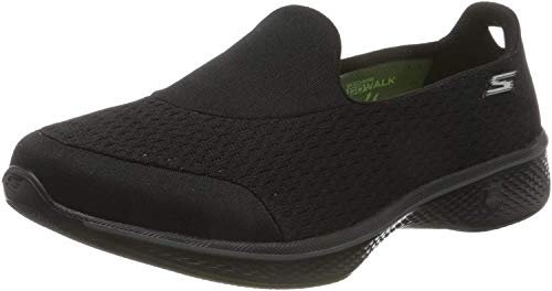 Skechers GO WALK 4 - PURSUIT, Women's Slip On, Black (Black Textile/Trim Bbk), 7.5 UK (40.5 EU)