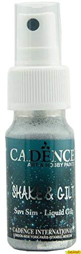 GLITTER TEXTIL EN SPRAY AL AGUA CADENCE SHAKE & GILT PLATA 25ML
