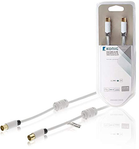 König Koaxialkabel, 100 dB, Koaxial-Stecker, 2 m, Weiß NE550637090