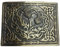 AAR Schottische Kilt-Gürtelschnalle, Antik-Finish, Emblem keltischer Knoten, 3.50 x 2.64