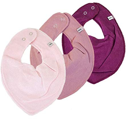Pippi Halstuch 3er Set Baby Halstücher Dreieckstücher (rosa-Altrosa-Beere)