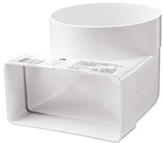 Flachkanal Umlenkstück PVC eckig 204x60mm auf rund 150mm