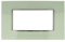 Placca Vetro verde biancastro Compatibile Con Bticino Axolute 3 4 6 Moduli Posti per supporti copri prese elettriche (4 POSTI)