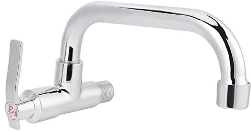 G1 / 2inch Grifo de agua fría Montado en la pared Lavabo de plata simple Lavabo Grifo para cocina casera(1#)