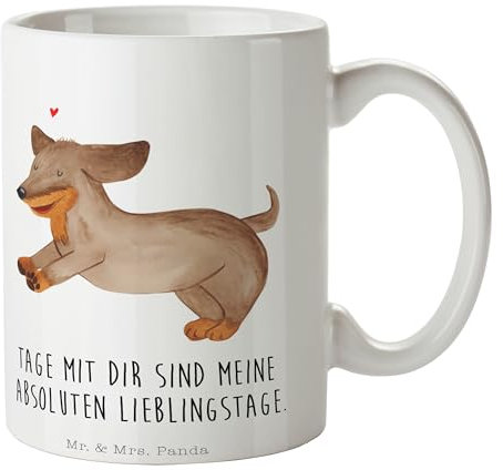 Mr. & Mrs. Panda Tasse Hund Dackel - Geschenk, Hundebesitzer, Tierliebhaber, Teetasse, Dachshund, happy dog, Kaffeetassen, Teebecher, Designer Tasse,