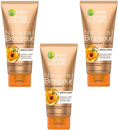 Ambre Solaire Natural Bronzeur Gel AutoBronzant Teinté 150 ml, lot de 3 (3 x 150 ml)