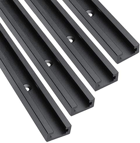 Hot Favorable Aluminum 36 T-Track for Woodworking –Double Cut Profile Universal with Predrilled Mounting Holes -Woodworking and Clamps-Fine Sandblast Black Anodized 4PK