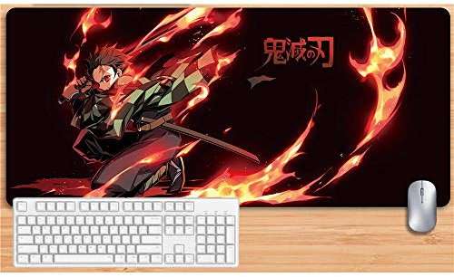 Tapis De Souris Demon Slayer: Kimetsu No Yaiba,Tapis De Souris Grands Jeux, Caoutchouc Antidérapant 900X400X3Mm XXL XL Ordinateur De Bureau Clavier Clavier Mat-A 700X300X3Mm