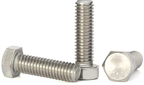 Vis à tête hexagonale 3/8-16 x 1-3/4, entièrement filetée, acier inoxydable 18-8, finition unie, quantité 8