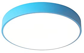 BigPinwheel Minimalist LED Bunte Macaron Deckenleuchte, nordischer moderner Stil Unterputz Kreative Deckenleuchte, 3 Farbtemperaturen, Schlafzimmer, Esszimmer, Wohnzimmer (Blue, 30cm)