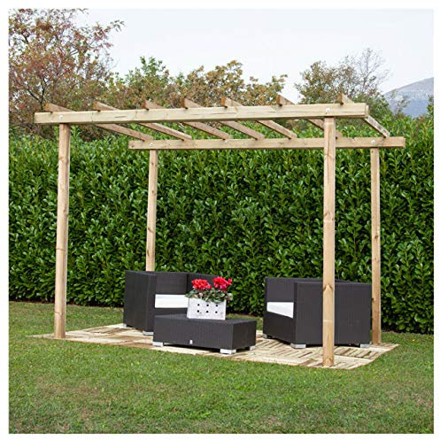 LOSA Pergola autoportante en bois de pin de jardin extérieur, modèle PERGOLA 240 x 240 cm