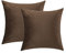 YT-KOKE Pack of 2 Velvet Solid Color Pillow Cover, Decorative Plain Color Cushion Cover for Home Decoration, Soft Warm Throw Pillow Cases (Dark Brown)