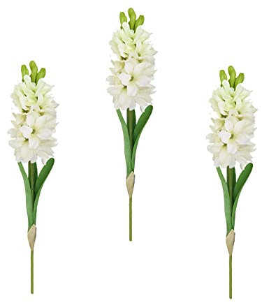 MSUIINT 3PCS Artificial Hyacinth Flowers Bouquet Silk Flowers, Faux Snapdragon Flower for Fence Restaurant Banquet Wedding Simulation Table Vase Decor