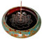 KOPYFANTAP Set de Bruleur Encens en Ceramique, Brûleur D'encens en Céramique avec Porte Encens De Lotus en Laiton et Couvercle en Métal,Bleu