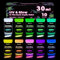 Fantastory Pintura acrílica que brilla en la oscuridad de Halloween, 10 colores brillantes, pintura impermeable que brilla en la oscuridad, pintura de luz negra para interiores y exteriores, para