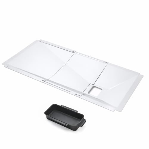 Uniflasy Universal Grease Tray with Catch Pan fits Nexgrill, Charbroil, Dynaglo, Kenmore, BHG, Grill Master, Backyard, Uniflame, Expert Gas Grill, Adjustable Drip Pan for 3/4/5 Burner Gas Grill
