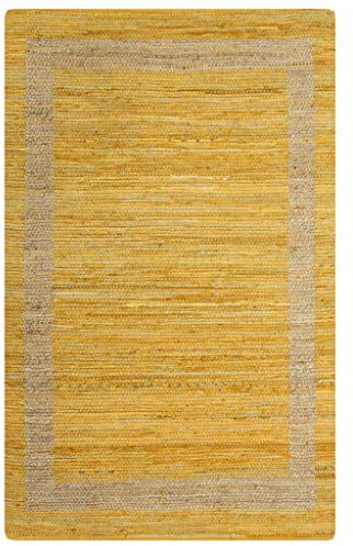 INLIFE Teppich Handgefertigt Jute Gelb 160x230 cm