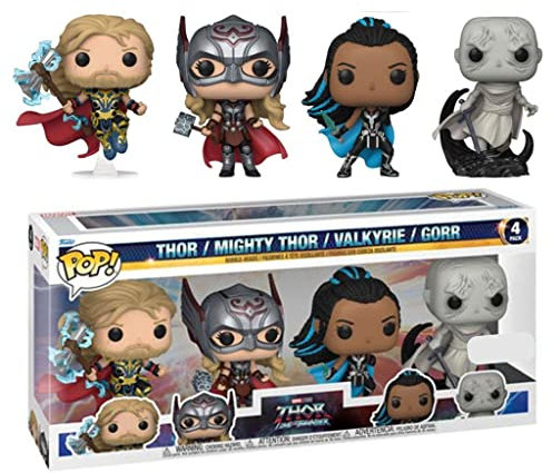 Thor 4: Love and Thunder - Thor, Mighty Thor, Valkyrie & Gorr US Exclusive Pop! 4-Pack