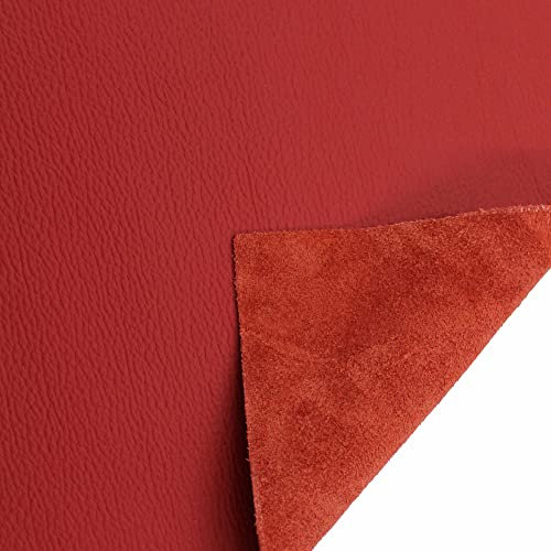 JPstraps - 100 % echtes Naturleder in regelmäßiger Produktion für Lederwaren und Bekleidung, ideal für Handwerker, Designer, Basteln, Basteln oder Lederprojekte (rot, 25 cm x 20 cm)