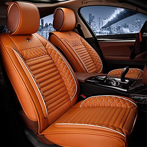 Auto-SitzbezüGe für Nissan Micra K14 2017-2022 5-Sitze, Leder Luxus Voll Vorderseite Und RüCkseite SchonbezüGe, Auto-ZubehöR Schonbezug AutositzbezüGe Kompatibel