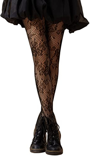 SHENHE Women's Patterned Fishnet Tights High Waist Pantyhose Stockings