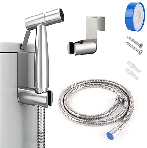 Bidet Handbrause, FainFun Bidet Brause Set Hand Bidet Sprayer Sprühgerät, Einstellbarer Wasserdruck Edelstahl Handbrause Toilette für die Körperpflege/Dusch-/Boden-WC-Reinigung