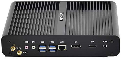 KINGDEL NC860 Mini Desktop PC, Fanless Mini Computer with i7 11th Gen. CPU, 16GB DDR4 RAM, 256GB NVMe SSD, 4K: 4096x2304, HD, DP, Gigabit Ethernet W-11 Pro