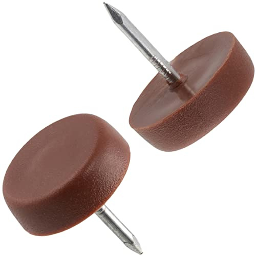 AERZETIX - C65822-100 Stück Gleiter für möbel, stuhlbeine, Tisch - zum nageln - rund Ø16 mm aus Kunststoff - Schrank kommode Placard Bett zubehör bodenschutz Sofa - Farbe kirschbaum