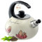 KADAX Hervidor de Agua 2.2L, Tetera de Acero Esmaltado con Silbato para Cocina de Gas y Inducción, Ideal para Té, Café y Bebidas Calientes (Magnolias)