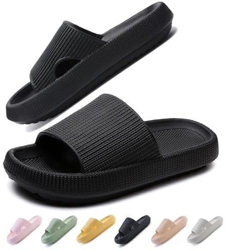 IDEINER Ciabatte Nuvola Morbide Pantofole Cloud Slippers Taglia 36-49 | Donna Uomo Sandali Doccia Estive Antiscivolo Suola Alta Gomma Casa Mare Slides Confortevoli per Uso Interno ed Esterno