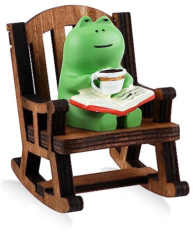 SAVITA Miniature Frog Figurines, Cute Frog Decoration Miniature Frog Statue Funny Frog Sculpture for Indoor Desktop Garden Bedroom Decoration