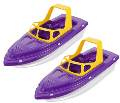 TOYANDONA 2st Spielzeug Für Badewannenboote Poolboote Aus Kunststoff Kleine Bootsfigur Badespielzeug Yacht-Pool-Spielzeug Badeboote Schnelles Rc-Boot Segelboot Plastik Kind Strand Violett
