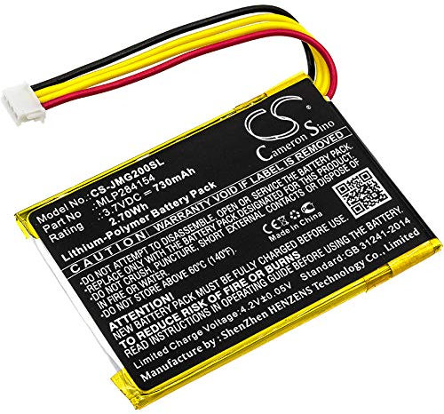 Cameron Sino Batterie de rechange pour JBL Go 2, Go 2H PN:JBL GO2/MLP284154, MLP284154 730 mAh / 2,70 Wh