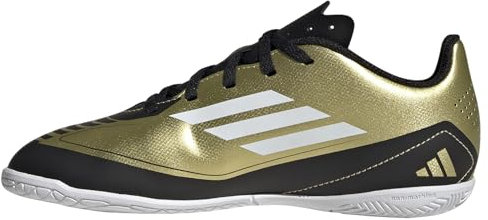 adidas F50 Club Messi Football Boots Indoor, Botas de fútbol, Gold Met/Cloud White/Core Black, 28 EU
