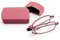 KoKoBin Gafas de lectura plegables de acero inoxidable mini antitendón azul para hombre y mujer con funda rígida (rosa, +1,5)