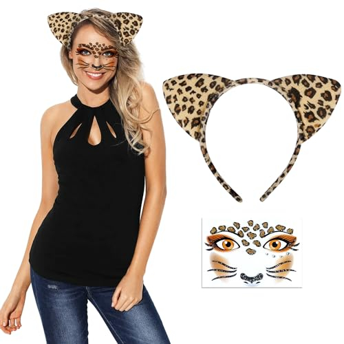 Yi'antai Katzenohren Haarreif, Cat Ears Headband, Kopfschmuck für Damen, Haarschmuck Deko, Accessoire zu Karneval