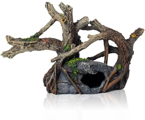 TAOMYPETS Fish Tank Decorations Aquarium Décor Resin Artificial Tree Trunk Root (A)