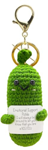 FANCYWUXI Emotional Support Pickle mit Schlüsselanhänger, Pocket Hug Positive Kartoffel, Mini-Plüsch Figuren Emotional Support Pickle Puppe, Beste Freundin Geschenke Positive Pickle