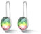 MetJakt 925 Silber Hängeohrringe für Damen mit Echtem Naturstein und Kristallen Bunt Glitzer Farbwechselnde Edelstein Ohrringe Damenschmuck (Wassermelonen-Turmalin)