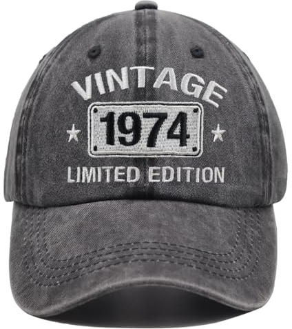 Baseballkappe, Vintage-Stil, 1974, 1973, 1972, 1971, 1970, 1969, 1968, 1967, 1966, 1965, limitierte Auflage, verstellbare bestickte Baseballkappe, 1974, Einheitsgröße