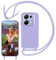 Yojiong Cover con Cordino per Xiaomi Redmi Note 13 Pro 4G / Poco M6 Pro 4G (6.67), Custodia con Laccio Collana smartphone Liquido Silicone [Antiurto] [An tiGraffio] [Antiscivolo] Case, Viola Chiaro
