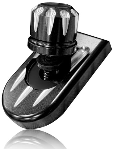 FLYINGWING Edelstahl-Sitzschrauben-Abdeckknopf-Tab-Mount-Kit Schwarz Kompatibel mit Harley Sportster Touring Softail Dyna CVO Electra Glide Street Glide 1996–2024 (Klauenform)