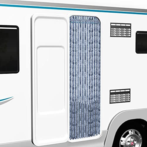 Tenda in ciniglia, 56 x 185 cm, in ciniglia, zanzariera per campeggio, roulotte, colore argento